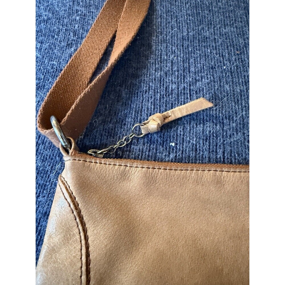 The Sak Iris Tan Brown Leather Tooled Embossed Adjustable Crossbody Shoulder Bag - Picture 7 of 13